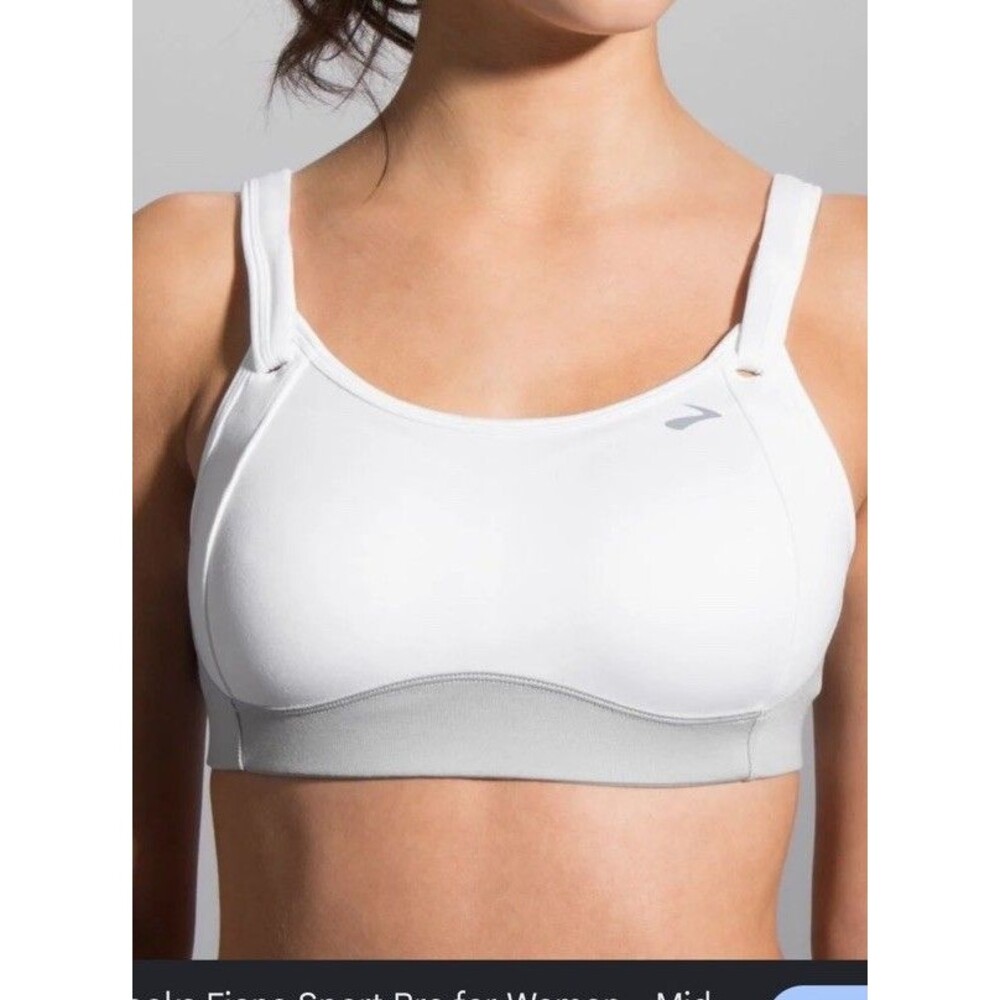 Brooks FIONA White & Grey Run Bra- 36c